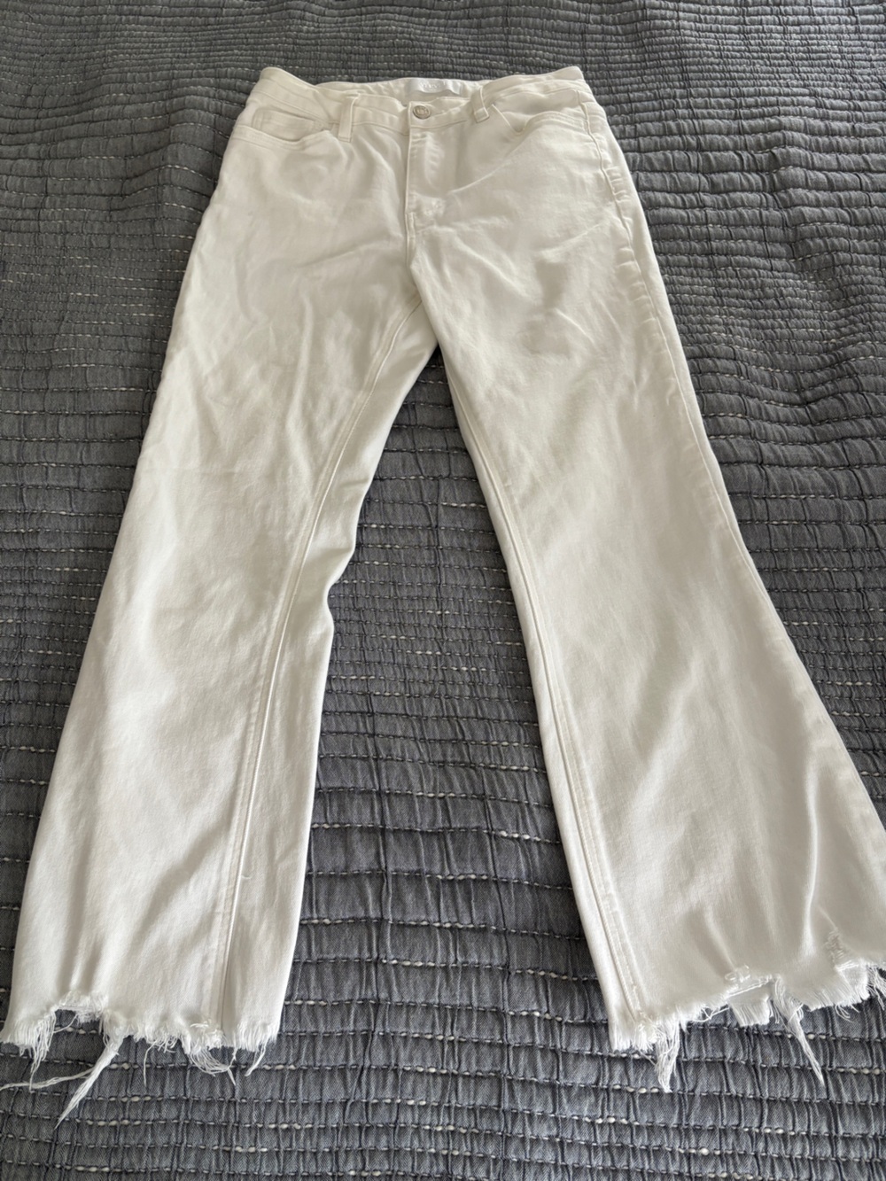 Vervet White Raw Hem Flare Jeans - Size 29